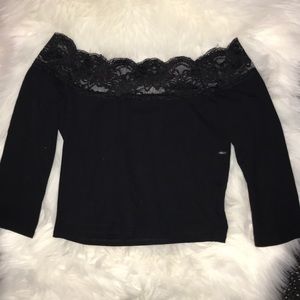 LA hearts Black crop top